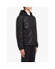 panelled leather bomber jacket