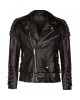 Leather Retro Biker Jacket with Fringe Trim