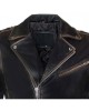 Leather Retro Biker Jacket with Fringe Trim