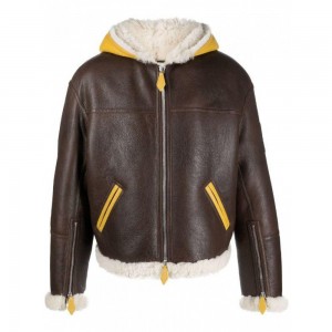 vogue zip-fastening shearling-trim jacket