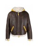 vogue zip-fastening shearling-trim jacket