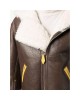 vogue zip-fastening shearling-trim jacket