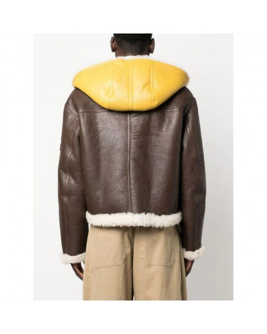 vogue zip-fastening shearling-trim jacket