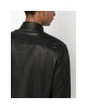 front press-stud fastening leather jacket