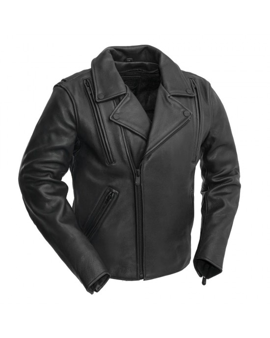 Night Rider - Men's Motorcycle Leather Jacket