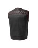 Men's Club Style Leather Vest - Red