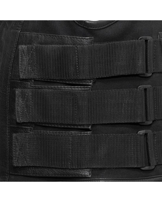 Men's Leather Swat Style Motorcycle Vest