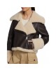 Shearling Cropped leather Jacket in Espresso