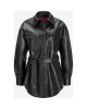 trendy vogue women black leather jacket/shirt