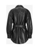 trendy vogue women black leather jacket/shirt