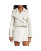 Vogue Cropped Trench Leather Jacket