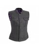 Women's Club Style Motorcycle Leather Vest