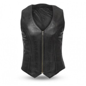 Women's Buckled Zip Front Vest 