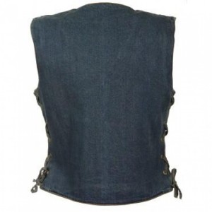 Women’s Side Lace 3 Snap Front Denim Vest