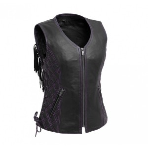 Women's Motorcycle Fringe Leather Vest