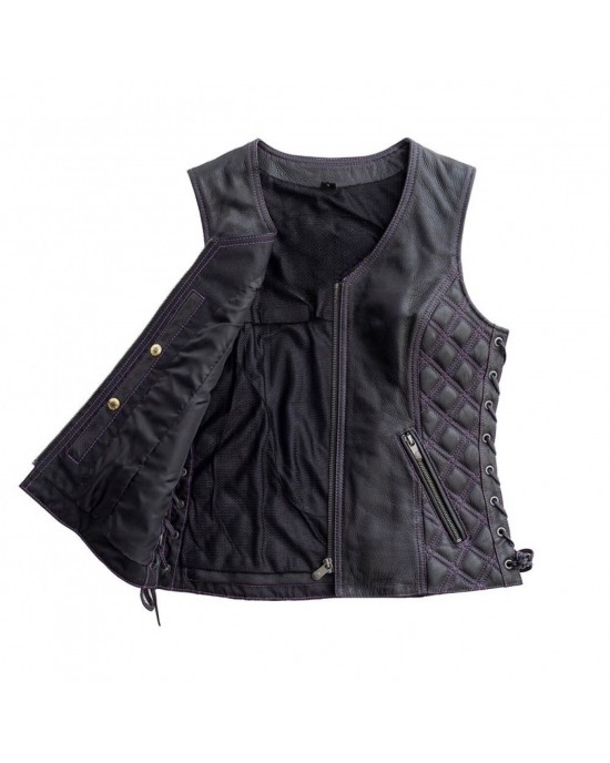 Women's Motorcycle Fringe Leather Vest