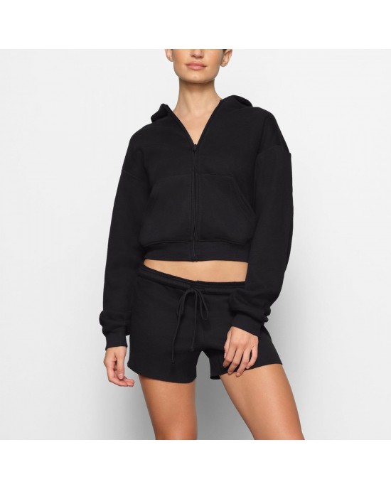 COTTON FLEECE ZIP UP HOODIE