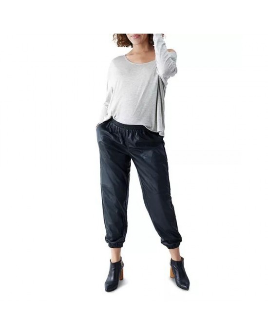 Leather Ankle Jogger Maternity Pants