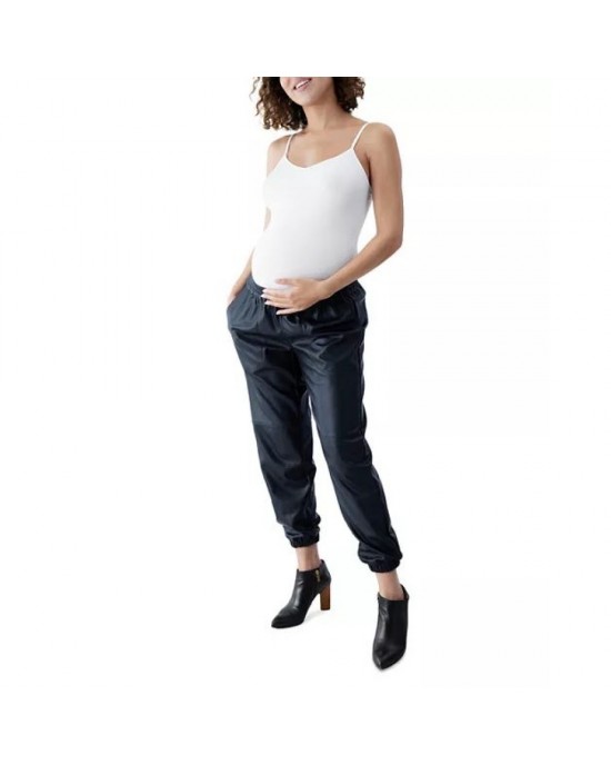 Leather Ankle Jogger Maternity Pants