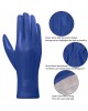 Warm Driving Lambskin Leather Gloves Blue