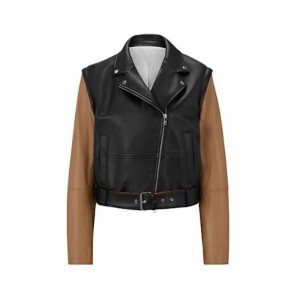 Nappa-Leather Regular-Fit Jacket With Removable Sleeves