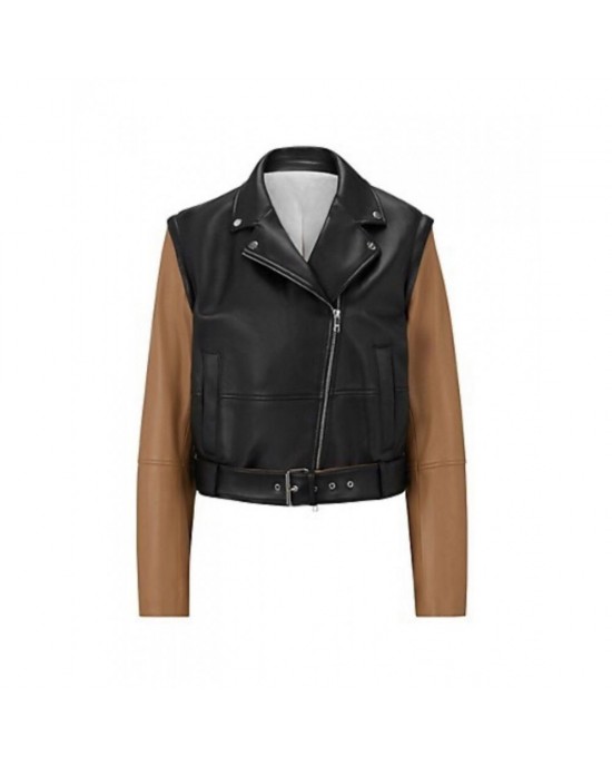 Nappa-Leather Regular-Fit Jacket With Removable Sleeves