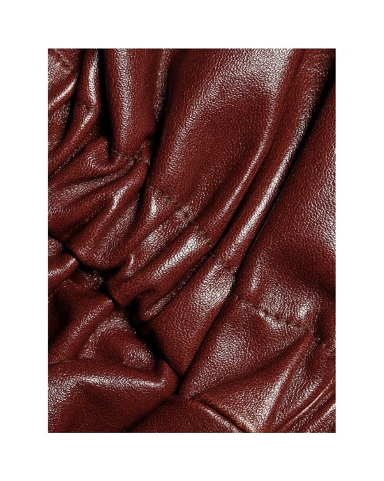 Balloon-Sleeve Leather Jacket