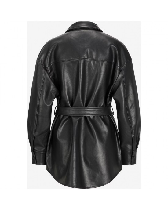 women black leather jacket/shirt