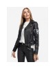 womens printed Water-repellent biker jacket