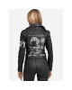 womens printed Water-repellent biker jacket