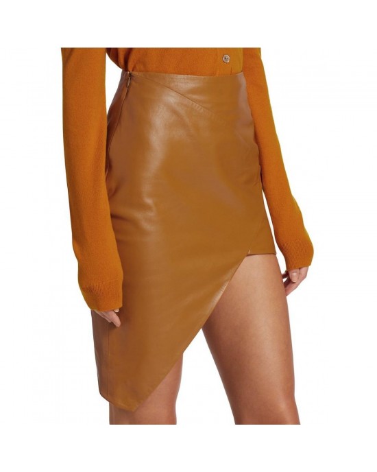  Asymmetric Lambskin Miniskirt - Unconventional Glam