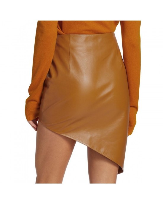  Asymmetric Lambskin Miniskirt - Unconventional Glam