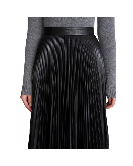  Leather Midi-Skirt