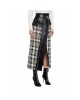 Leather & Tweed Midi-Skirt