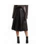  A-Line Leather Midi-Skirt