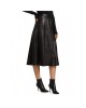  A-Line Leather Midi-Skirt