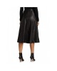  A-Line Leather Midi-Skirt