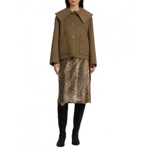  Snake-Embossed Wrap Midi-Skirt - Striking Style