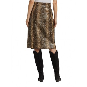  Snake-Embossed Wrap Midi-Skirt - Striking Style