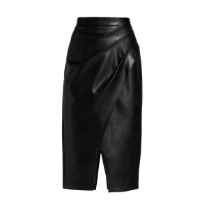 Gathered Vegan Leather Skirt - Ethical Elegance