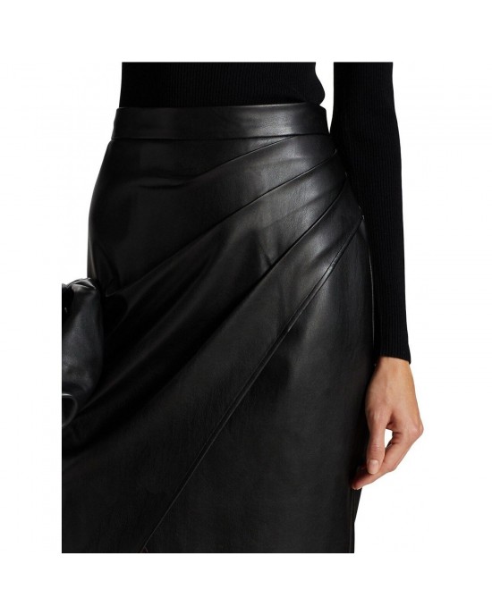 Gathered Vegan Leather Skirt - Ethical Elegance