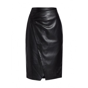 Gathered Vegan Leather Skirt - Ethical Elegance